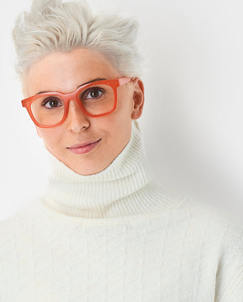 OjeOje D Clear lens glasses - red