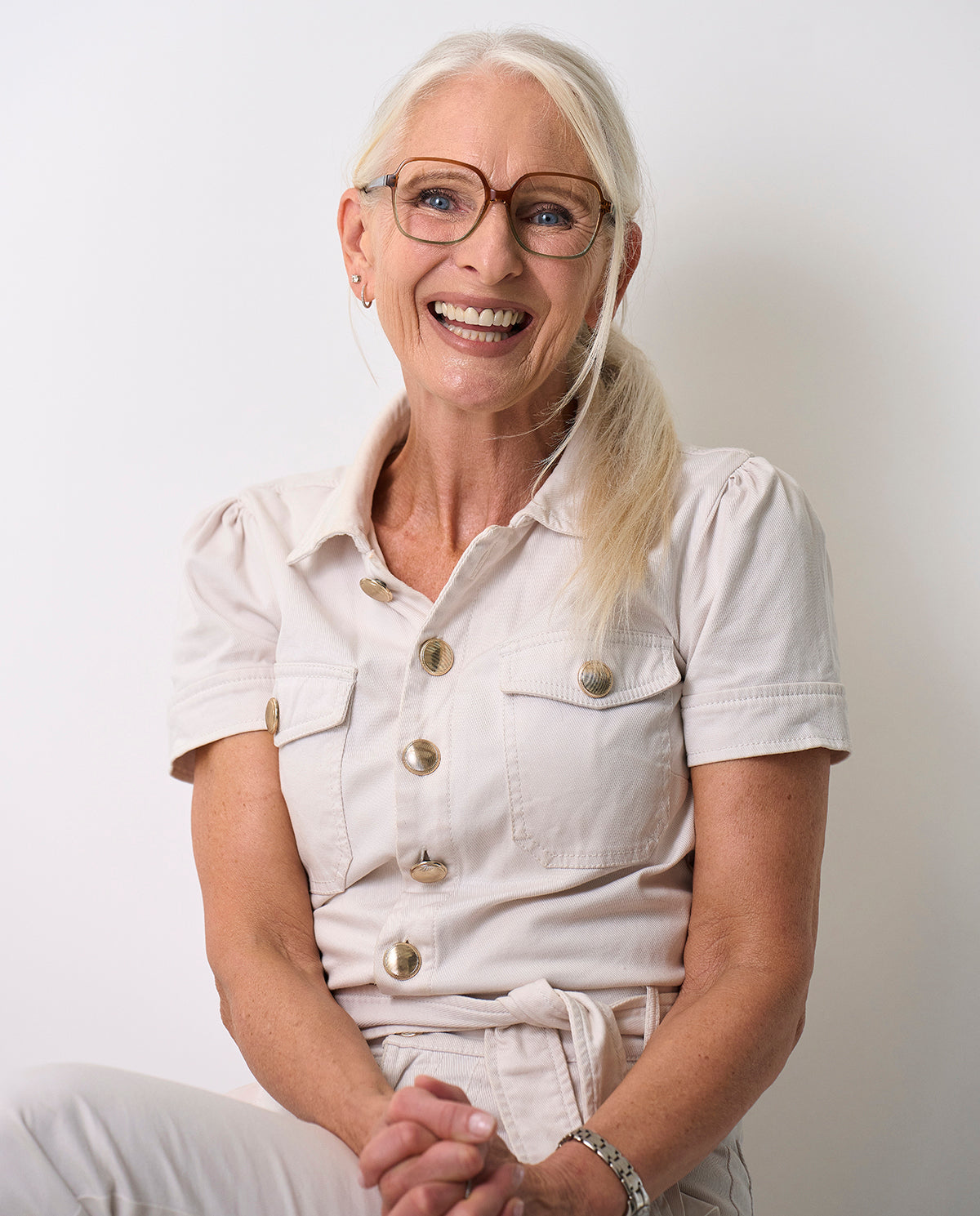 OjeOje G Reading glasses - cream