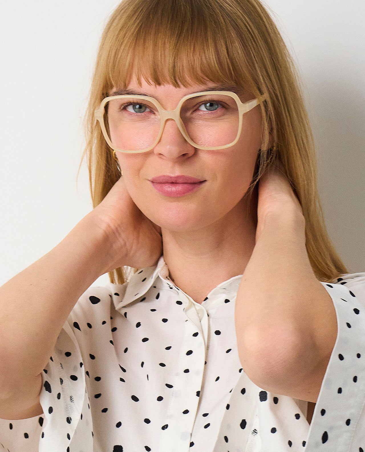 OjeOje G Clear lens glasses - cream