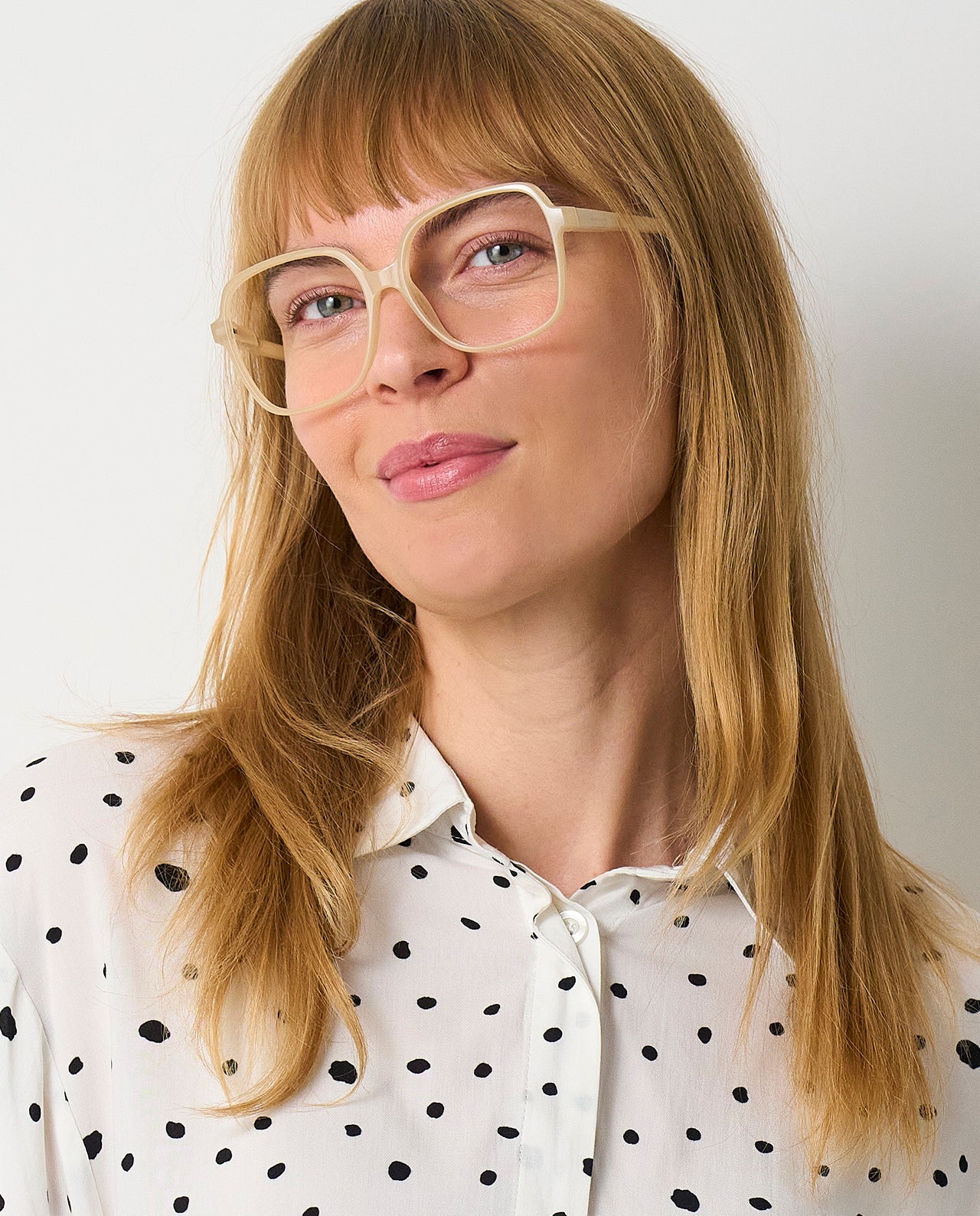 OjeOje G Clear lens glasses - cream